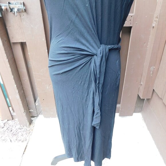 Nicole Miller New York Black Sexy Tie Waist Knit Midi Dress EUC - Picture 3 of 4